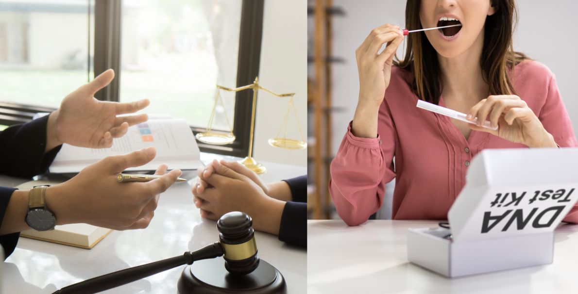 法的DNA鑑定と私的鑑定の違い（証拠能力・手続きの厳格性）のイメージ